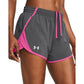 Under Armour Womens Fly by Shorts, (026) Castlerock/Astro Pink/Reflective, X-Small