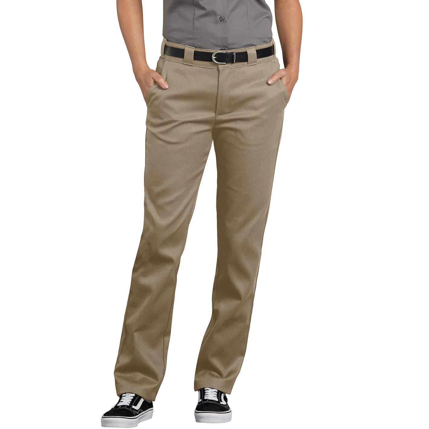 Dickies Women's Flex Slim Fit Work Pants Pants, -desert sand, 8