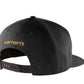 Carhartt Mens Firm Duck Flat Brim Baseball caps, Black, One Size US