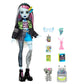 Monster High Frankie Stein Doll in Denim Jacket and Shorts, Includes Pet Dog Watzie and Accessories Like a Backpack, Snack and Notebook