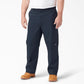 Dickies Men's Loose Fit Double Knee Work Pants – Durable Twill Utility Trousers for Construction & Warehouse, Dark Navy, 28W x 32L