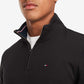 Tommy Hilfiger Mens Long Sleeve Fleece Quarter Zip Pullover Sweatshirt, Jet Black, XX-Large US