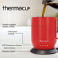 THERMACUP Premium Heated Coffee Mug with 5 Temperature Settings, Industry-Leading Smart Electric Cup, Up to 8-Hour Battery, 12oz with Lid (14oz Total Capacity), Cherry Red