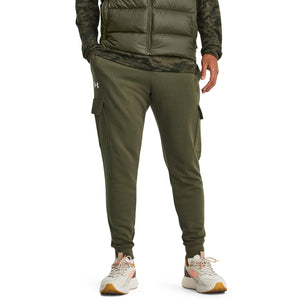 Under Armour Men's Rival Fleece Cargo Jogger, (390) Marine OD Green / / White, Small