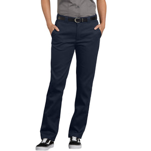 Dickies womens Flex Slim Fit Work Utility Pants, Dark Navy, 8 US