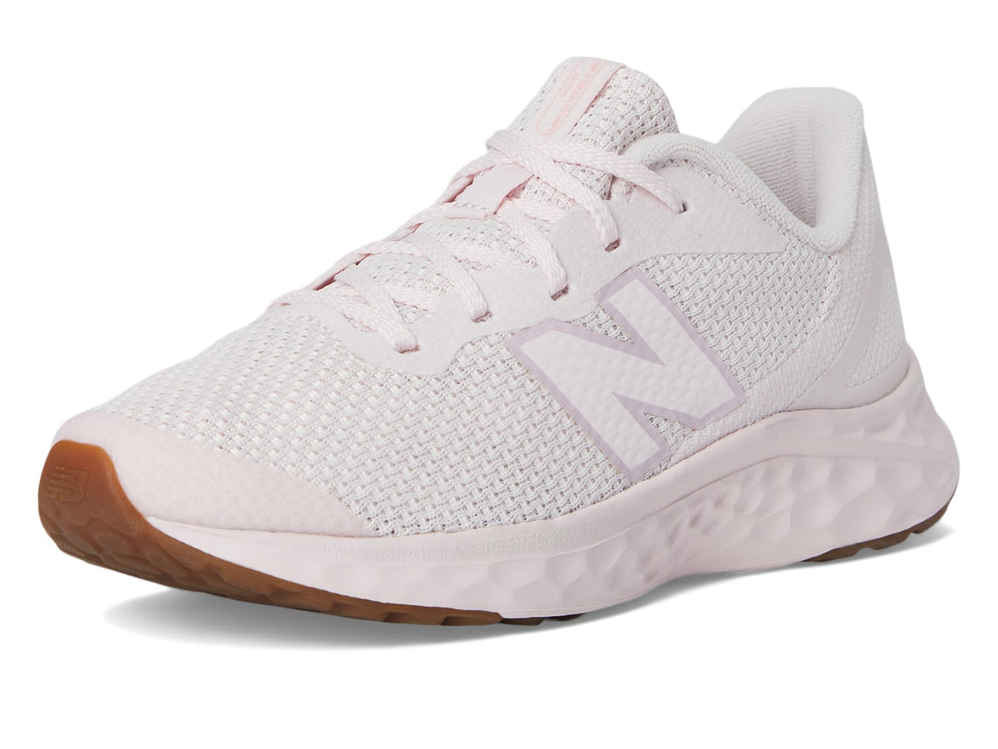 New Balance KIds Arishi Fresh Foam v4 Sneaker, PINK GRANITE/MID CENTURY PINK, 4 M Big Kid (8-12 Years)
