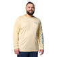 Columbia Men's PFG Terminal Tackle Long Sleeve Fishing Shirt, Lemon Wash/Blue Echo Logo, Small