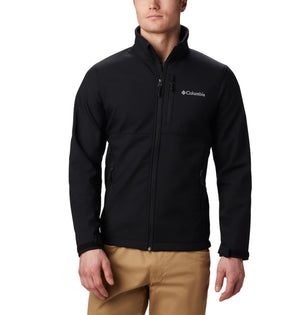 Columbia Mens Ascender Softshell Full Zip Rain Jacket, Black, 2X Tall