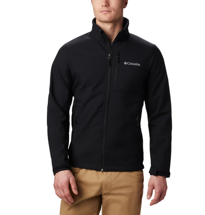 Columbia Mens Ascender Softshell Full Zip Rain Jacket, Black, 2X Tall