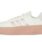 adidas Women's VL Court Bold Sneaker, Ivory/Sandy Pink Met./Sandy Pink, 11
