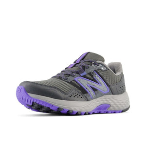 New Balance Women's 410 V8 Trail Running Shoe, Shadow Grey/Electric Indigo/Black, 9.5