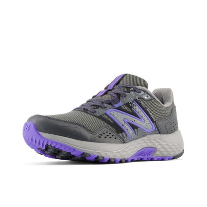New Balance Women's 410 V8 Trail Running Shoe, Shadow Grey/Electric Indigo/Black, 6