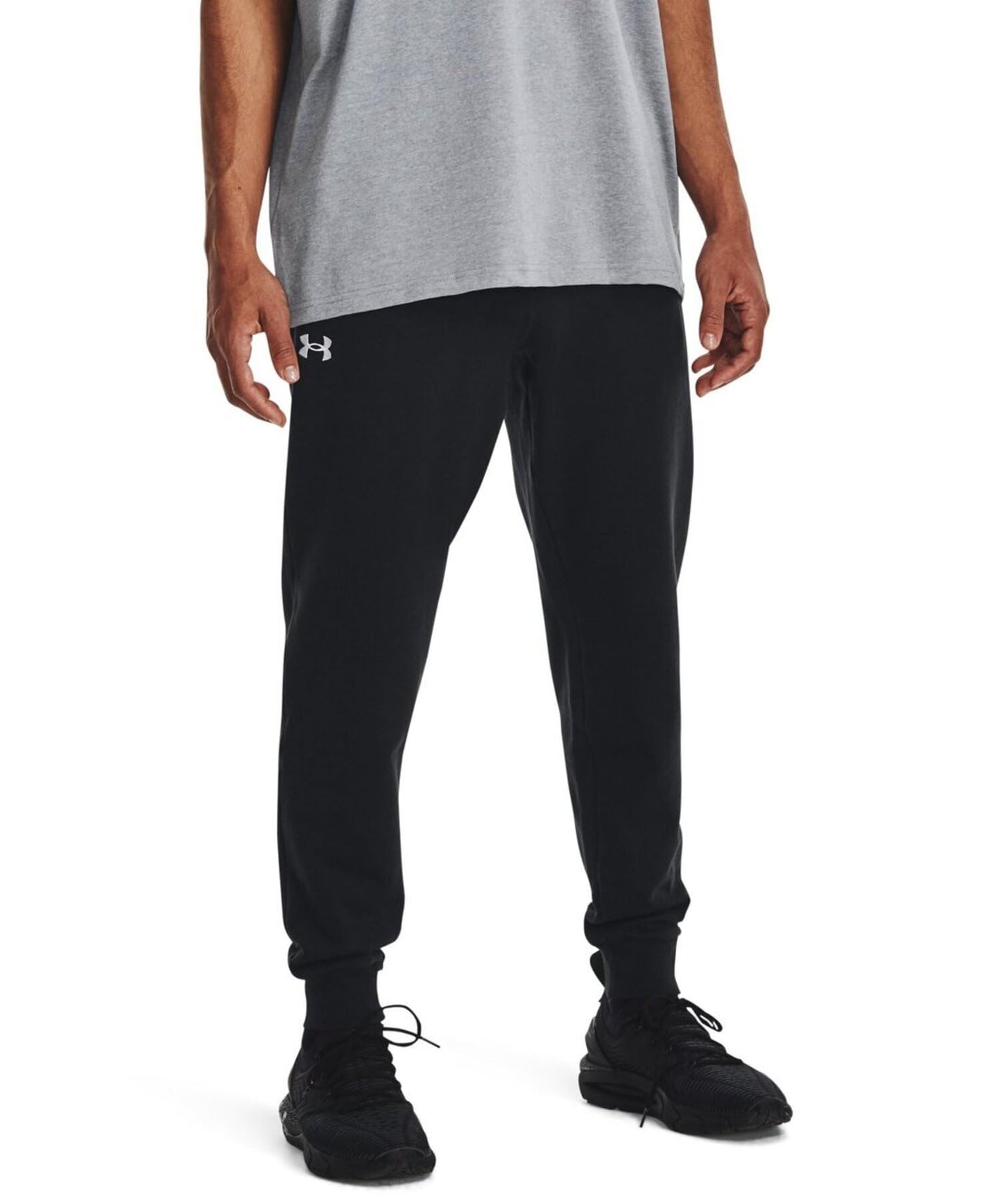Under Armour Men's Rival Fleece Joggers, (001) Black / / White, 4X-Large