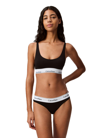 Calvin Klein Women's Modern Cotton Thong Panty, Black, Small