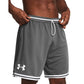 Under Armour Men's Perimeter Basketball Shorts, (025) Castlerock / / White, Small
