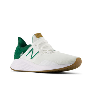 New Balance Men's Fresh Foam Roav V1 Running Shoe, White/Classic Pine/Incense, 11.5