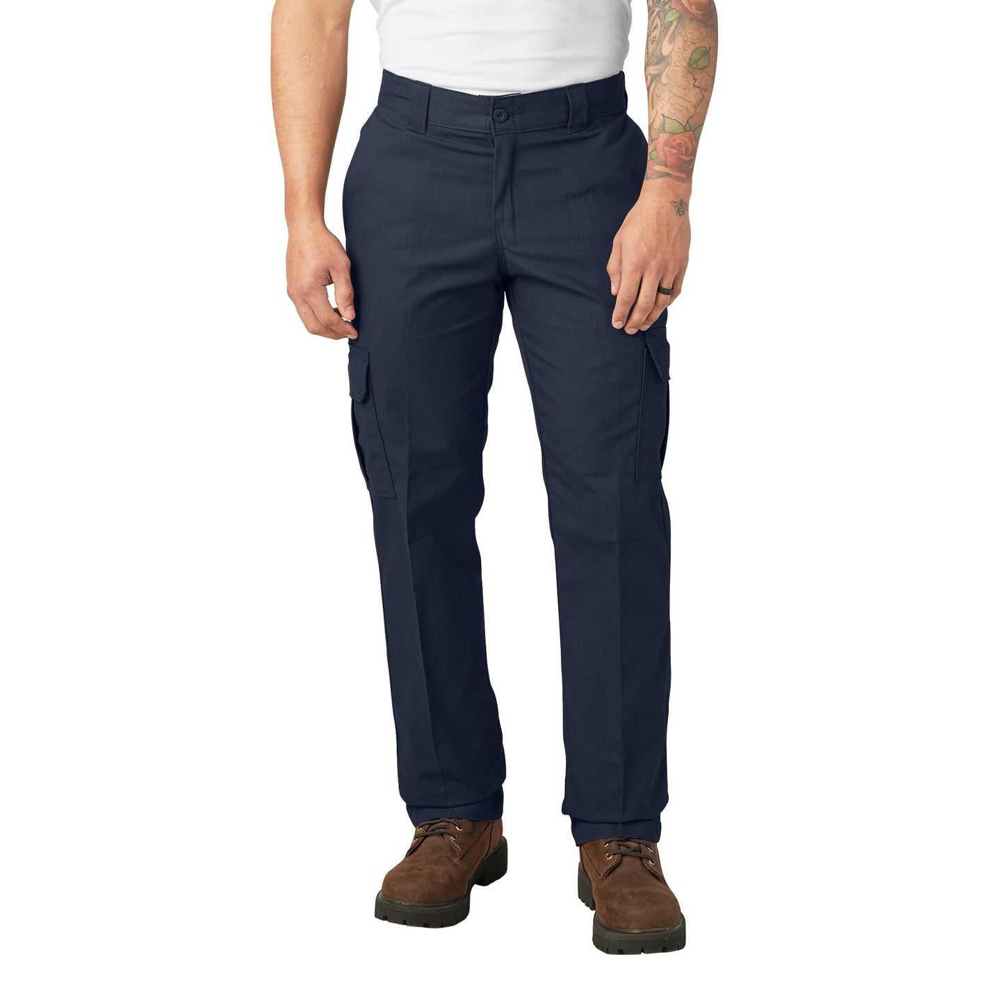 Dickies mens Regular Straight Stretch Twill Cargo Big-tall Work Utility Pants, Dark Navy, 50W x 30L US