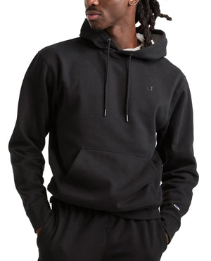 Champion Men's Pullover Fleece Hoodie, Standard Fit, Midweight, C Logo, Available in Regular and Big & Tall, Black - C Logo, XX-Large