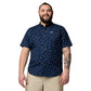Columbia Mens Rapid Rivers Printed Short Sleeve Shirt, Collegiate Navy Deserted, Small