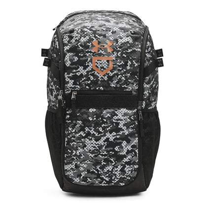 Under Armour Unisex-Adult Utility Baseball Backpack Print, (002) Black / / Metallic Gold, One Size Fits All