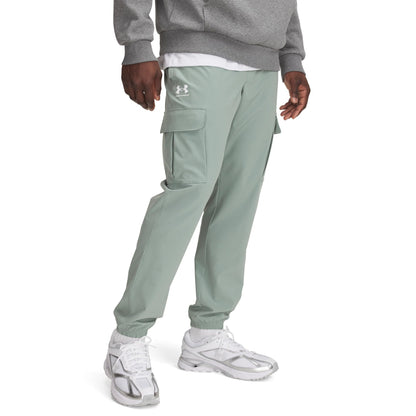 Under Armour Mens Vibe Woven Cargo Pants Silica Green/White SM