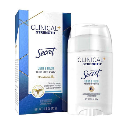 Secret Clinical Strength Soft Solid Deodorant, Light and Fresh, 1.6 Oz.