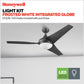 Honeywell Ceiling Fans Neyo, 52 Inch Contemporary Indoor LED Ceiling Fan with Light, Remote Control, Modern High Performance Blades, Reversible Motor Model- 51800-01 (Espresso)