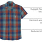 Carhartt Men's Rugged Flex Relaxed Fit Lightweight Short-Sleeve Plaid Shirt, Deep Ocean, X-Large