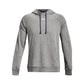 Under Armour Men's Rival Fleece Hoodie, (025) Castlerock Light Heather / / White, Medium
