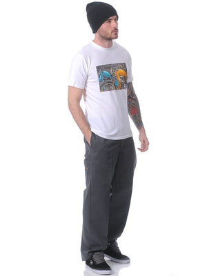 Dickies Men's Loose Fit Double Knee Work Pants – Durable Twill Utility Trousers for Construction & Warehouse, Charcoal Grey, 38W x 34L