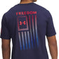 Under Armour, Mens, Freedom Flag Printed T-Shirt, Midnight Navy/Red, XX-Large