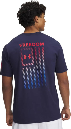 Under Armour, Mens, Freedom Flag Printed T-Shirt, Midnight Navy/Red, XX-Large