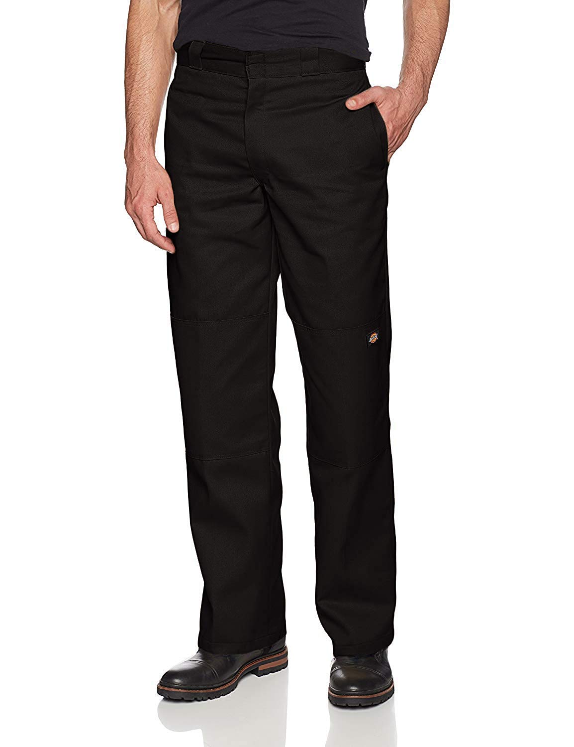 Dickies mens Flex Double Knee Work Loose Straight Fit Pants, Black, 42W x 30L US