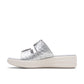 Clarks Women's Casual Slide Sandal, Silver Metallic, 7