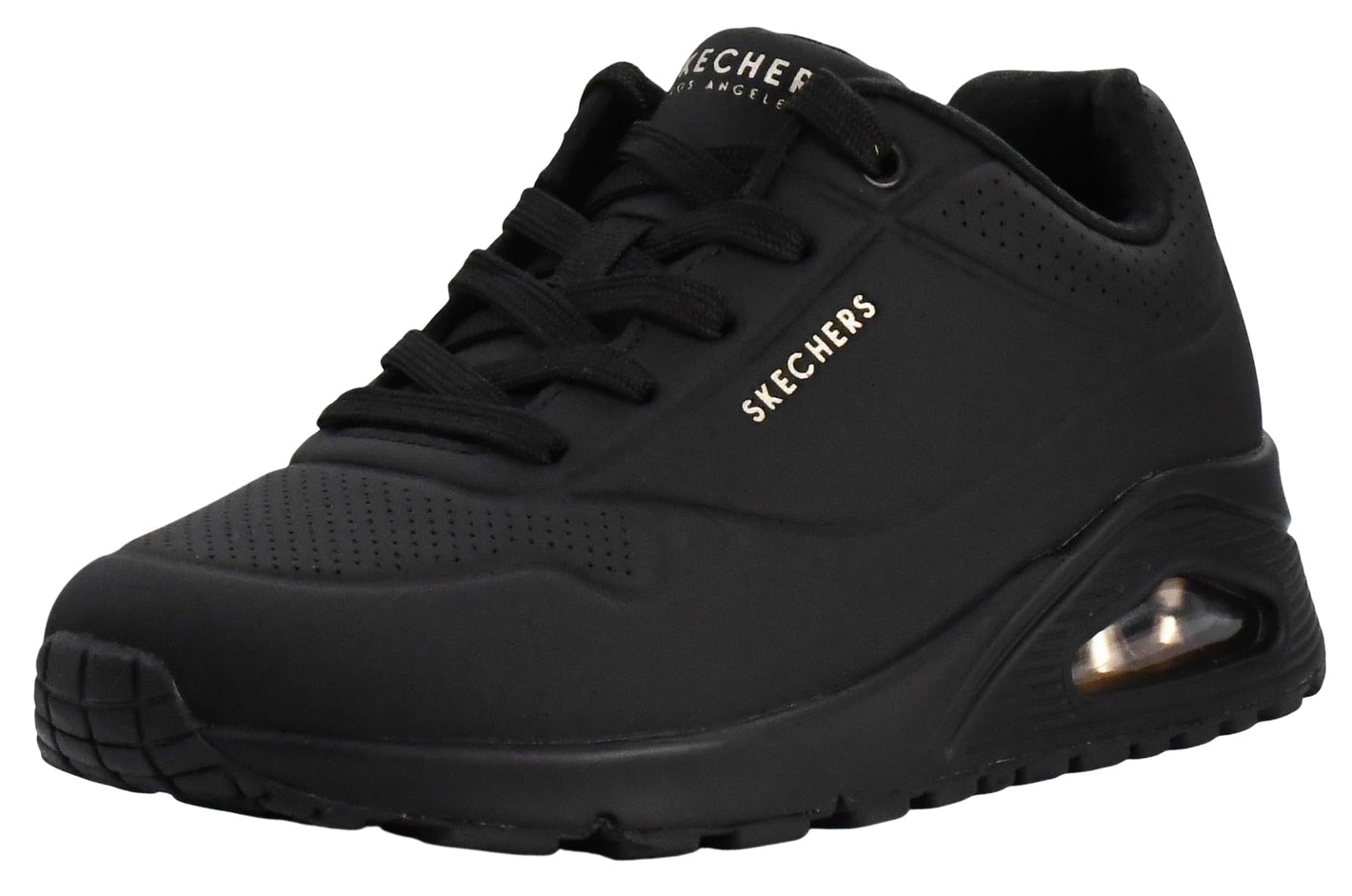 Skechers Women's Uno - Stand On Air Sneaker, Black/Black, 5.5