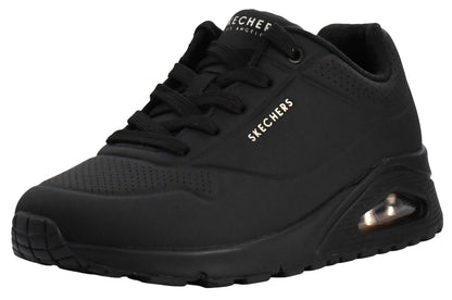 Skechers Women's Uno - Stand On Air Sneaker, Black/Black, 5.5
