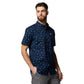 Columbia Mens Rapid Rivers Printed Short Sleeve Shirt, Collegiate Navy Deserted, Small