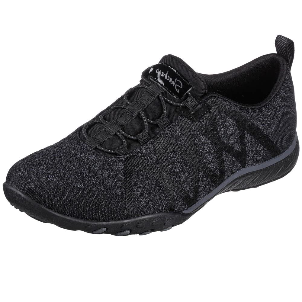 Skechers Women's Breathe Easy-Infi Knity Sneaker, Black, 9