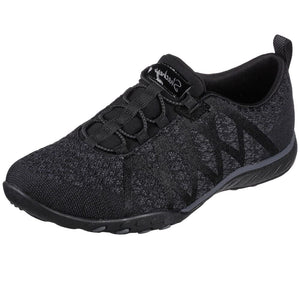Skechers Women's Breathe Easy-Infi Knity Sneaker, Black, 9