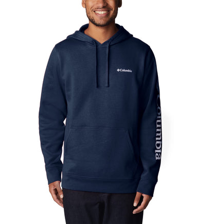 Columbia Mens Trek Long Sleeve Hoodie, Collegiate Navy/CSC Sleeve Logo, XX-Large