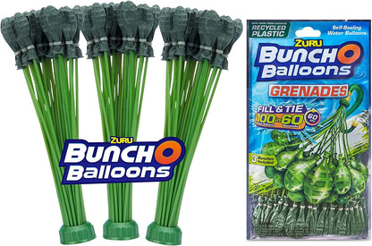 Bunch O Balloons 100 Grenade Rapid-Filling Self-Sealing Water Balloons (3 Pack)