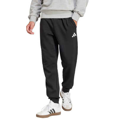 Adidas Mens Essentials Feel Cozy Fleece Sportswear Pants, Black/White, Small