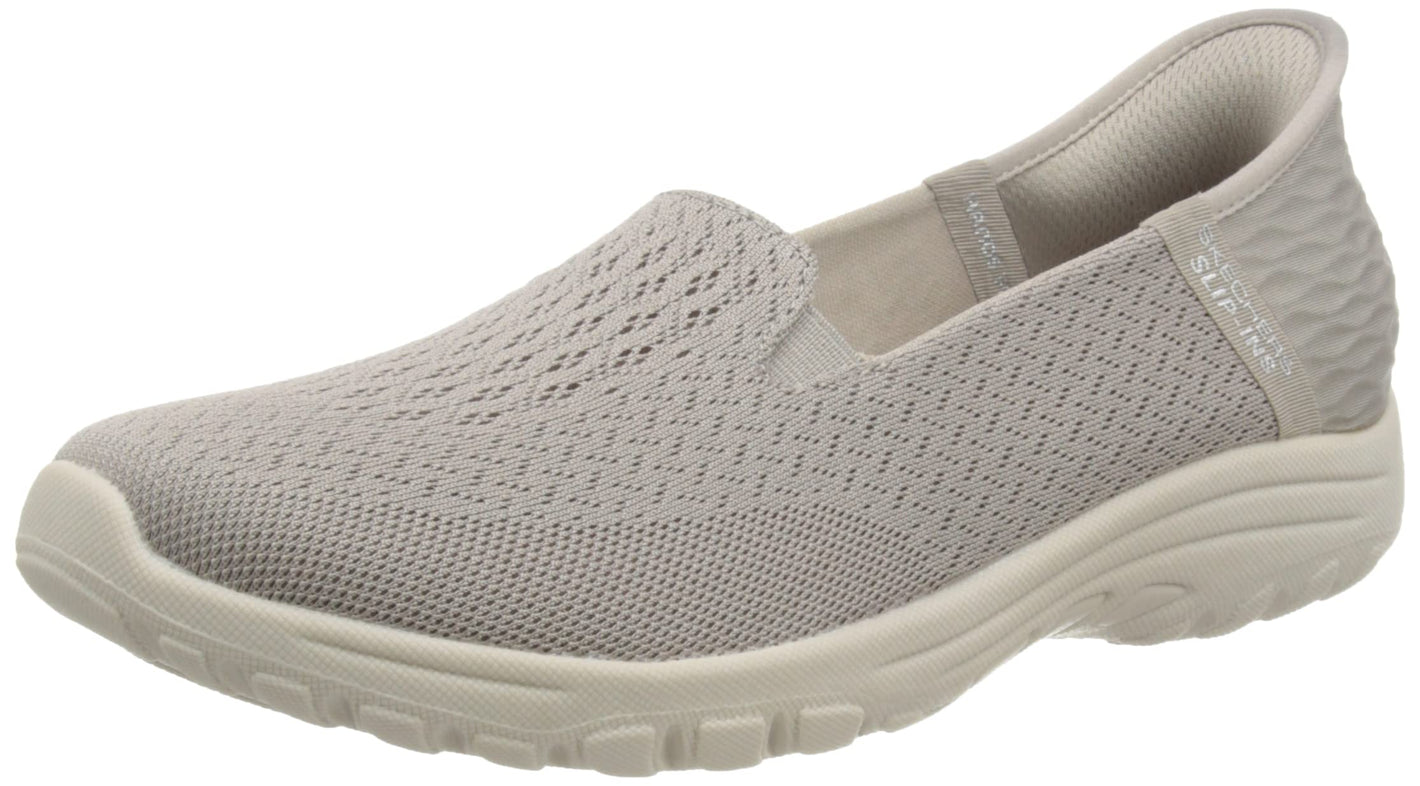 SKECHERS Women's Reggae Fest 2.0-Guiding Light Slip-INS Loafer, Taupe, 11