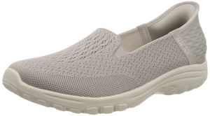 SKECHERS Women's Reggae Fest 2.0-Guiding Light Slip-INS Loafer, Taupe, 11