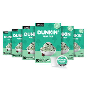 Dunkin’ Mint Chip Artificially Flavored Coffee, Keurig K-Cup Pods, 10 Count Box (Pack of 6)