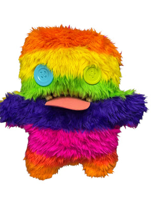 ZURU Fugglers Bigg Fuggs - Big Funny Ugly Monster Plush - 17 inches (Oogah Boogah (Rainbow Stripe))