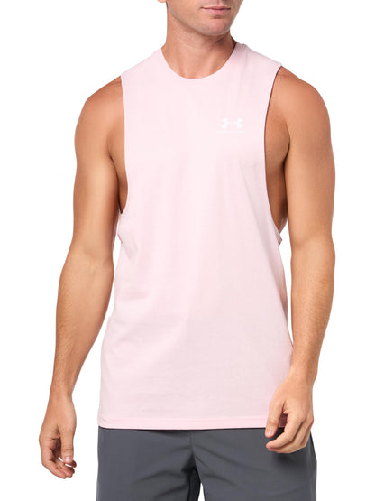 Under Armour Men's Sportstyle Left Chest Cut-Off T-Shirt, 647 Pink, SM
