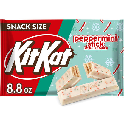 KIT KAT Peppermint Stick Flavored Wafer Snack Size, Christmas Candy Bag, 8.8 oz