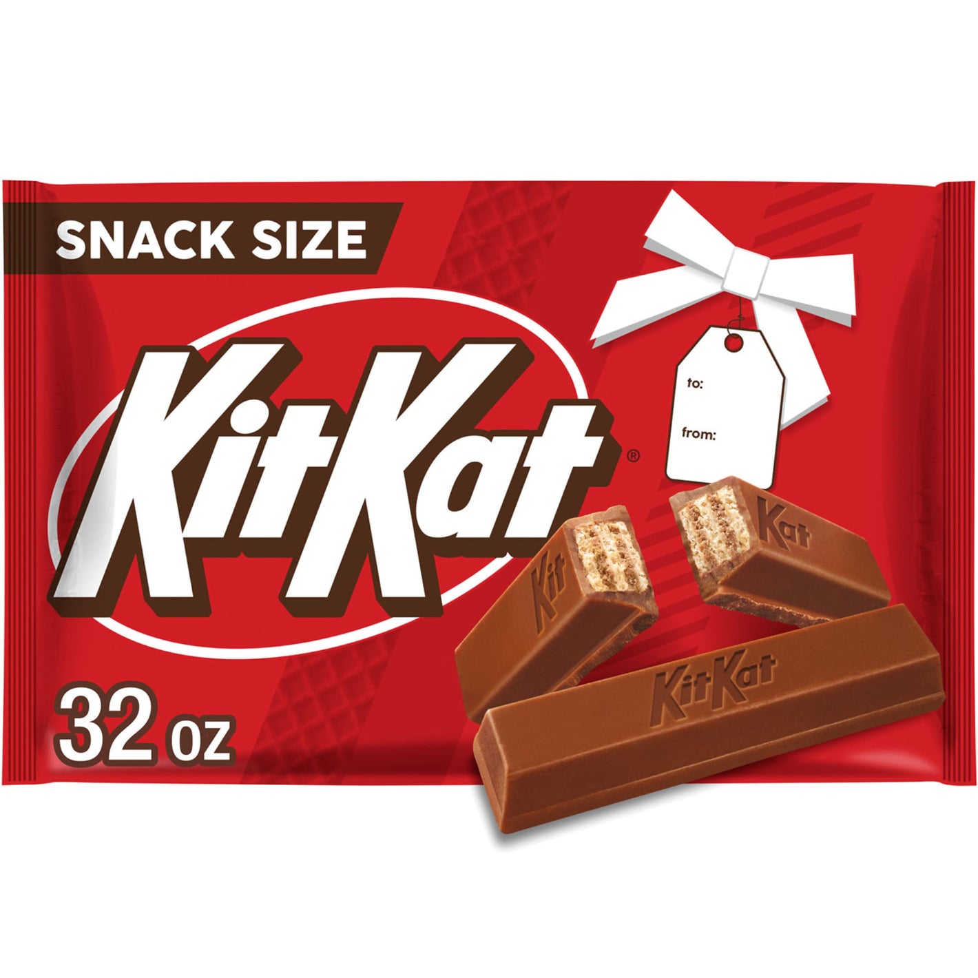 KIT KAT Milk Chocolate Wafer Snack Size, Christmas Candy Bag, 32 oz