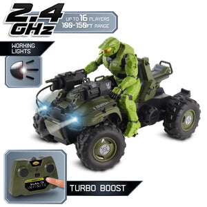 NKOK Halo Infinite: Gungoose & Master Chief 2.4 GHz Radio Control - W/Turbo Boost, Gungoose Vehicle W/Master Chief (762), Working Lights, Battery Powered, Officially Licensed, Ages 6+